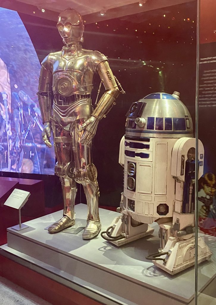 C-3PO and R2-D2 from Star Wars in glass display case at the National Museum of American History in Washington DC
