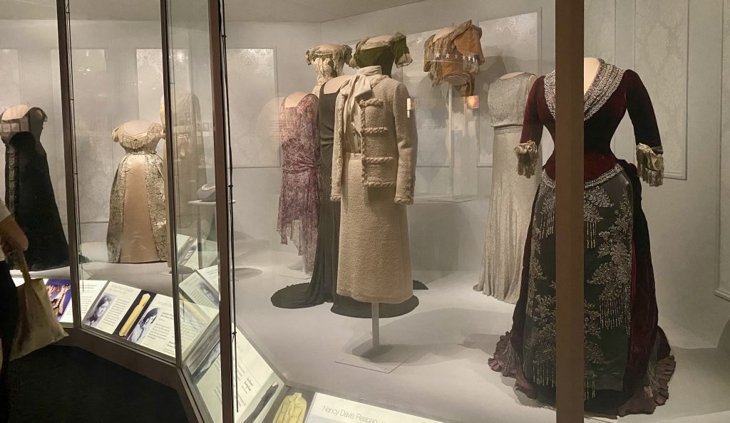 First lady inauguration dresses behind glass